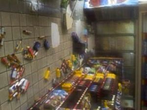 Cooler where Michael Fleischmann and store customers survived the storm